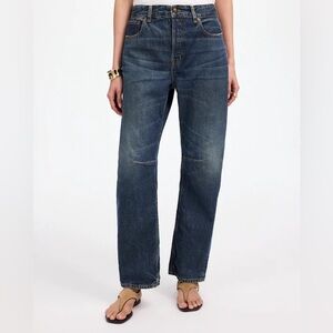 NWT Madewell Darted Barrel Leg Jeans Size 25 Danver Wash Dark Denim $148 NV382